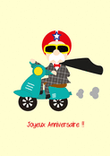 Anniversaire audacieux sur scooter vintage